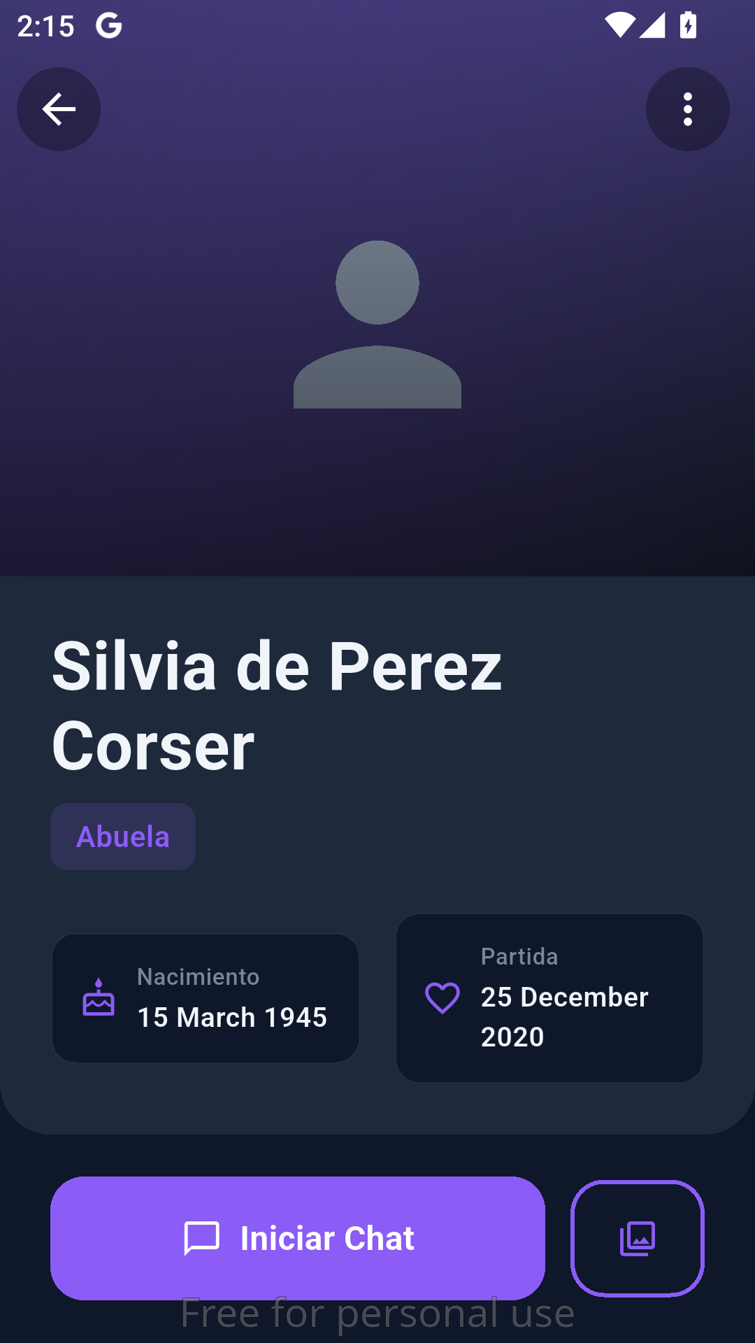 Vista de mensajes en Hades Memorial